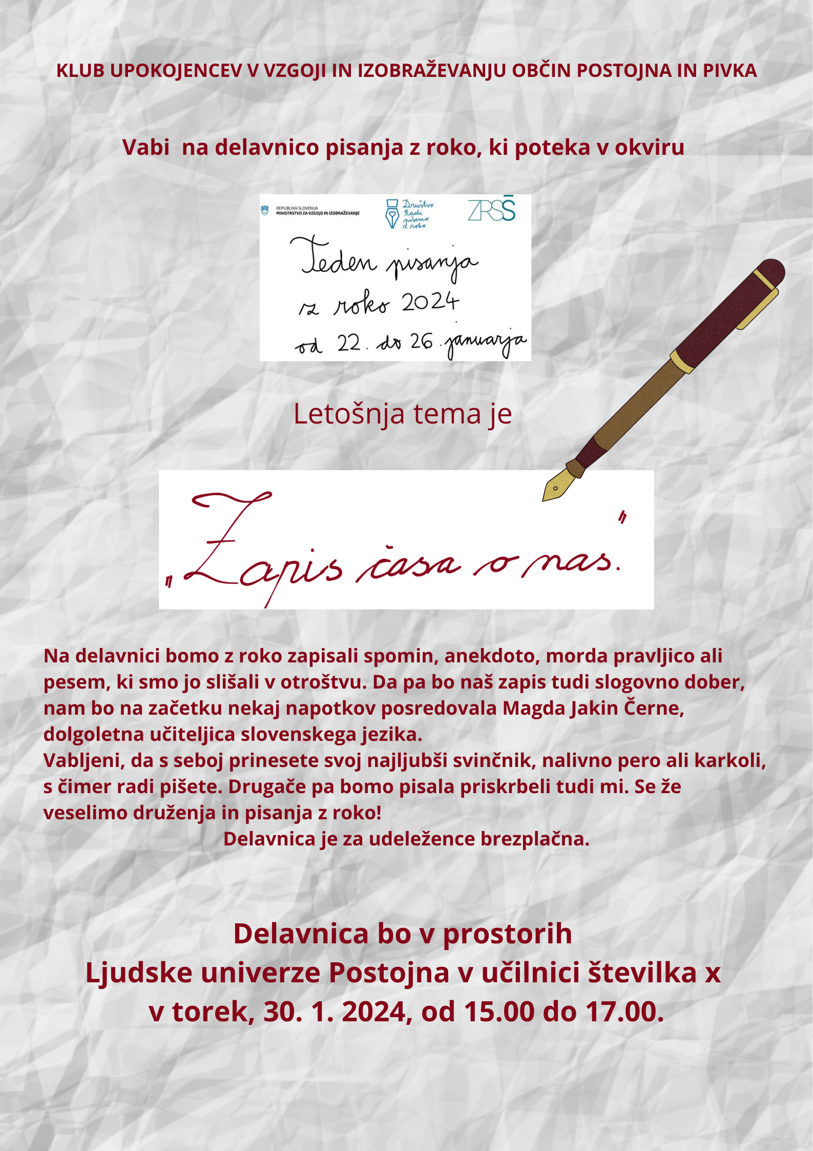 Vabilo_pišemo z roko 2024